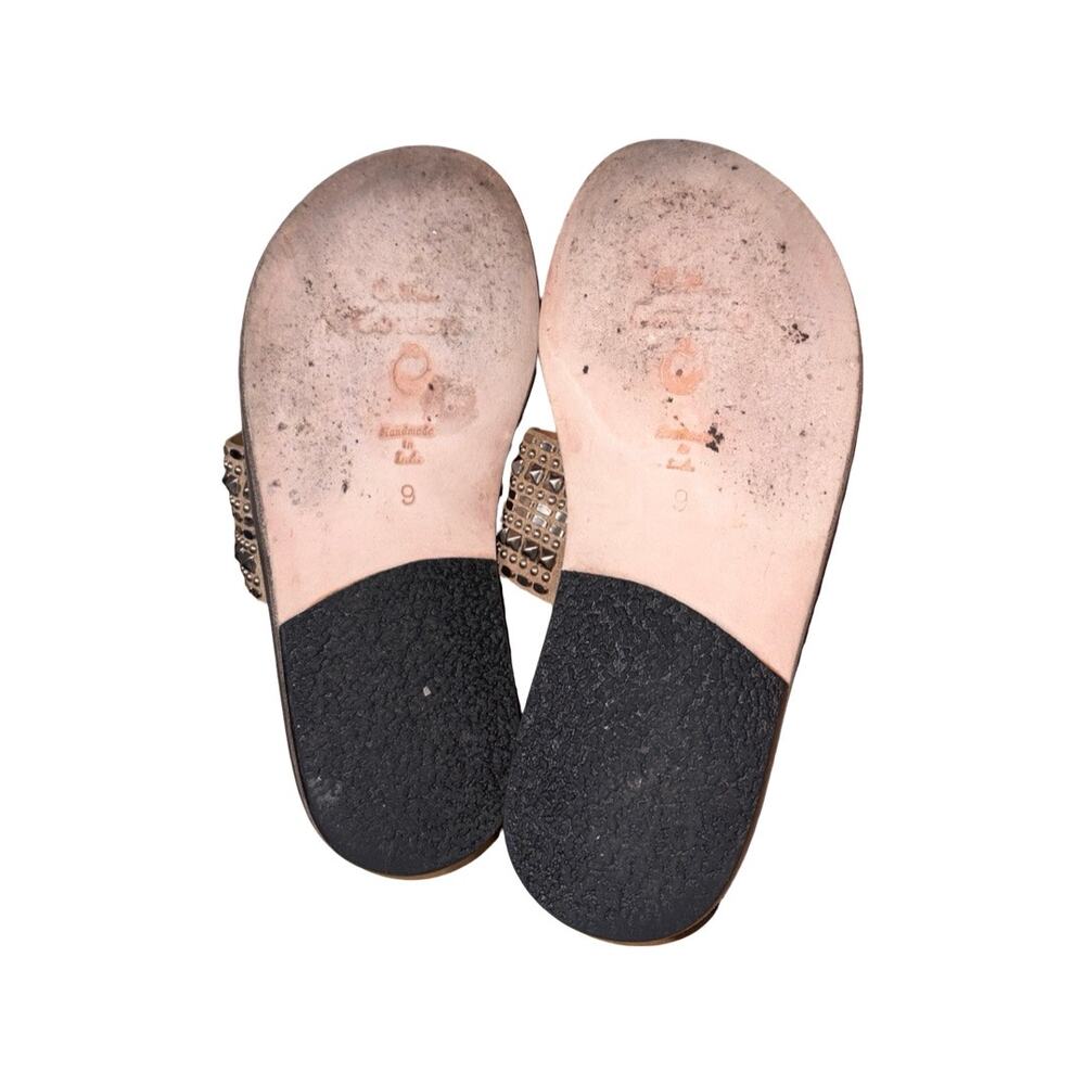 Calleen Cordero Tetra Brown Metal Studded Sandals Size: US 9 - Picture 6 of 6